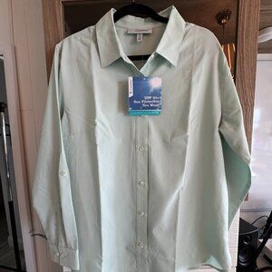 Coolibar Hepburn Shirt Mint NEW with Tags - NWT Women's XL